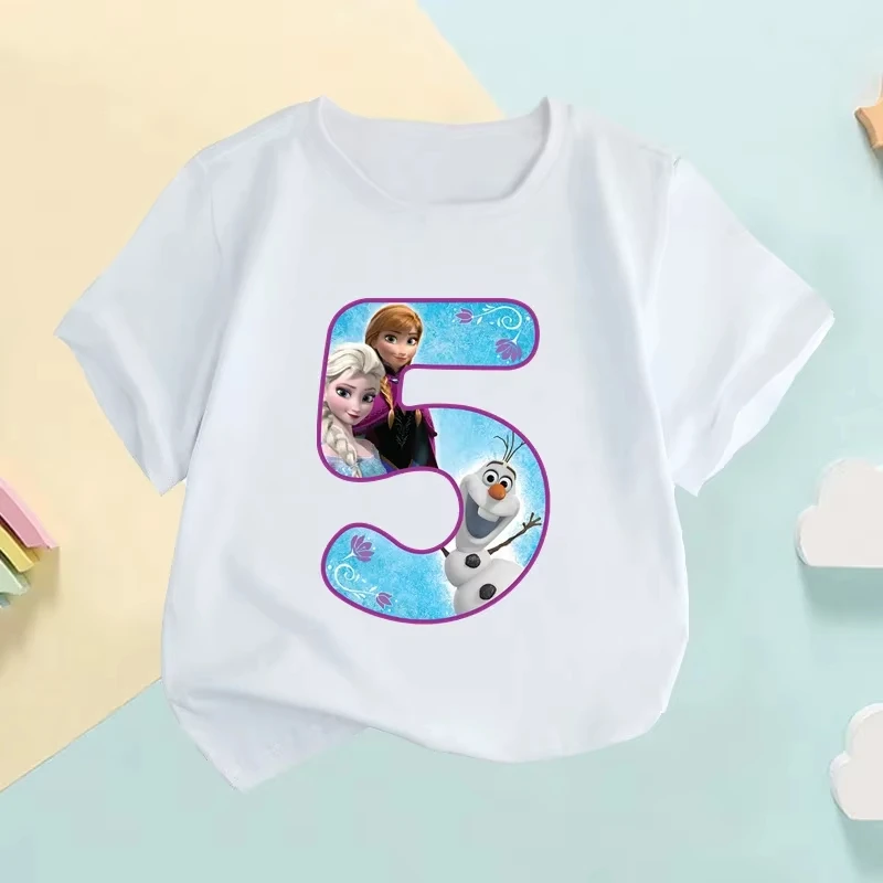 2026 جديد الطفل تي شيرت المجمدة عيد ميلاد الرقمية قميص مطبوع للبنين والبنات القطن الخالص جولة الرقبة تي شيرت #4