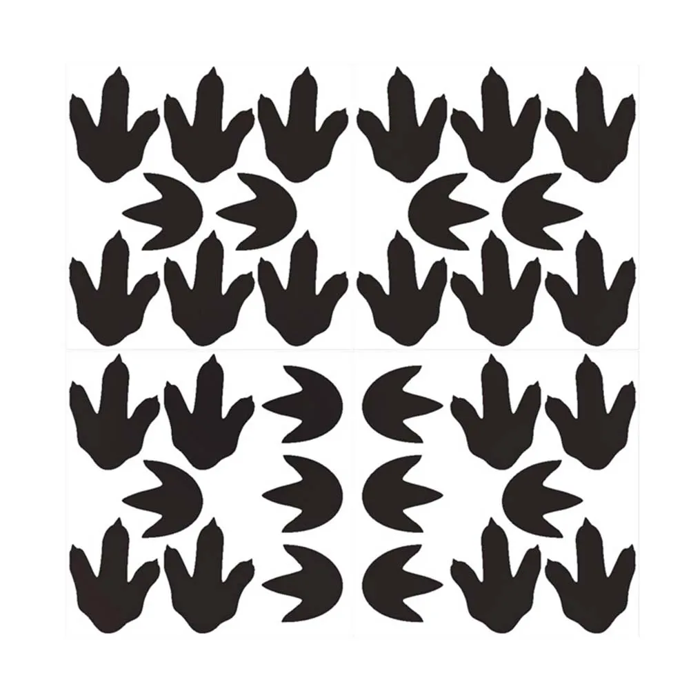 

Dinosaur Footprints Sticker Waterproof Self adhesive Wall Animal Black Murals Kids Room Bedroom Bathroom Decorative PVC Material
