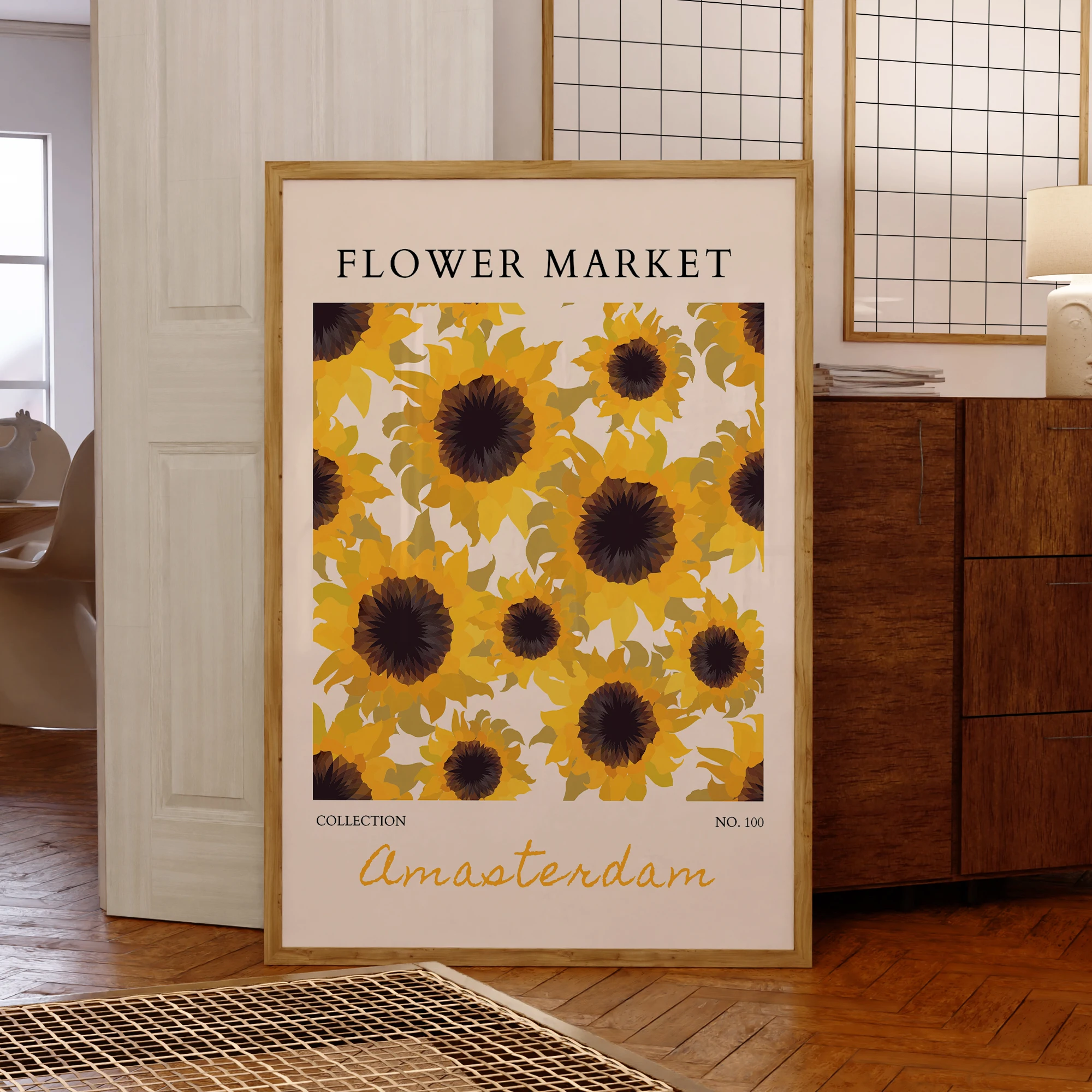 الحديثة الزهور الصفراء زهرة السوق جدار الفن يطبع قماش اللوحة المشارك صورة لغرفة المعيشة غرفة نوم ديكور المنزل