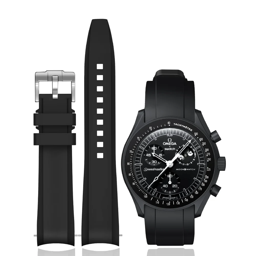 Band for Omega X Swatch Moonswatch Speedmaster 20mm 22mm Universal Curved end No Gap Bracelet for Rolex SEIKO Band For Men Women