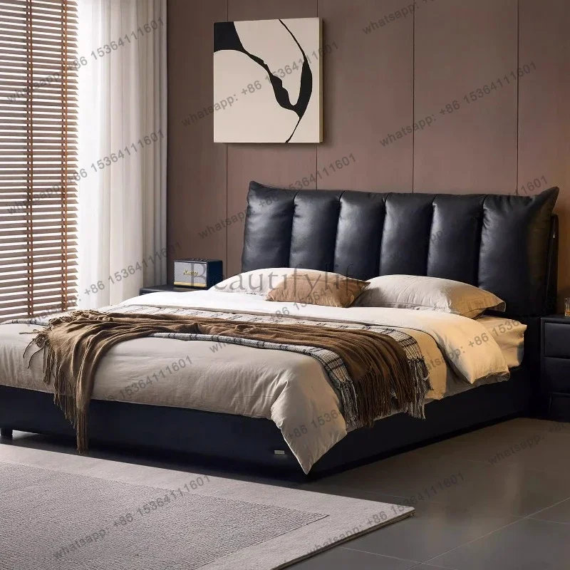 

yj19 Home 150x200 180x200 см Современная роскошная двуспальная кровать из воловьей кожи на 2 человека, основания и каркасы кроватей, каркасы кроватей размера queen-size, мебель для спальни