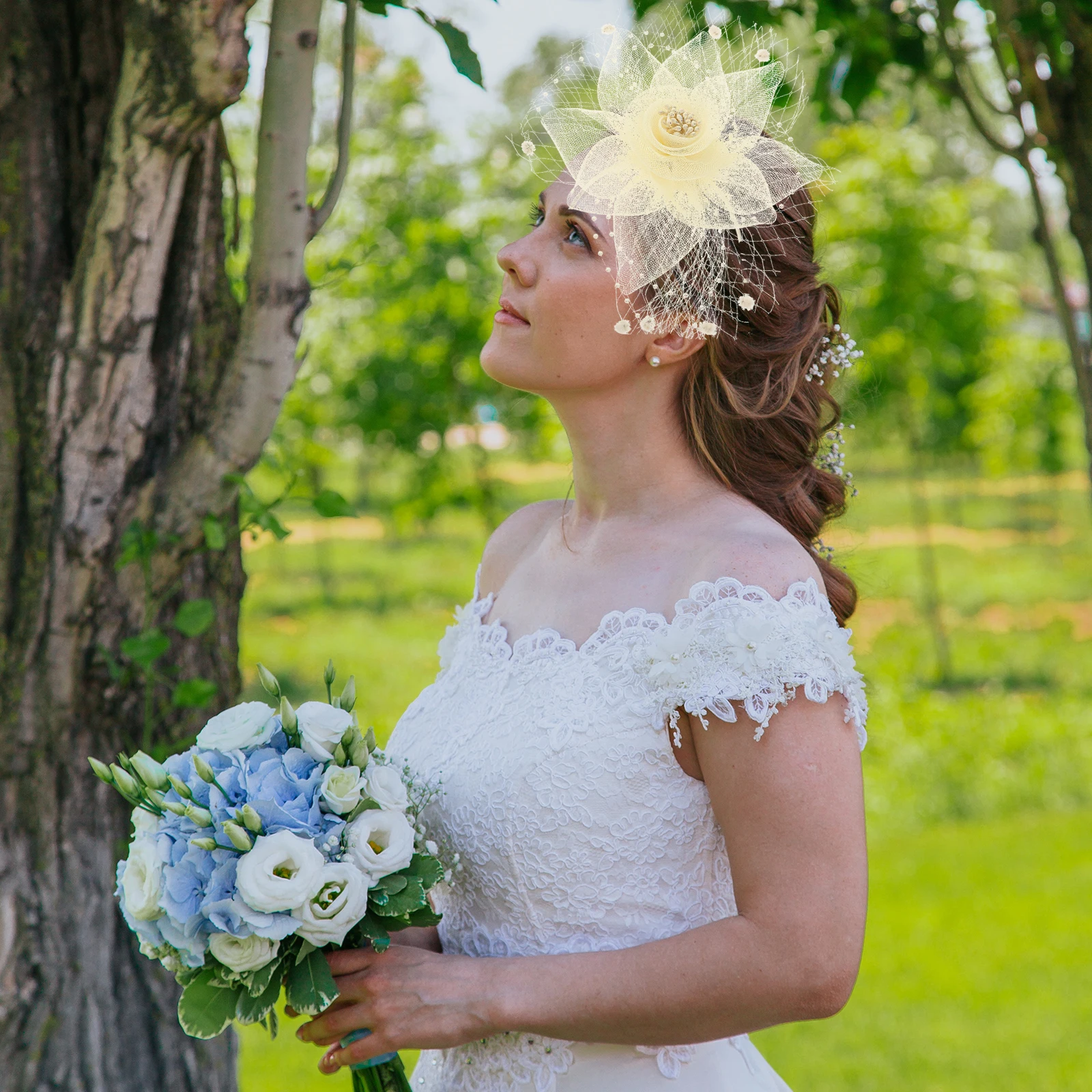 

Mesh Headdress Veil Hairpin Bridal Banquet Headb Women Fascinator Delicate Tea Party Charm Beauty Christmas New Year
