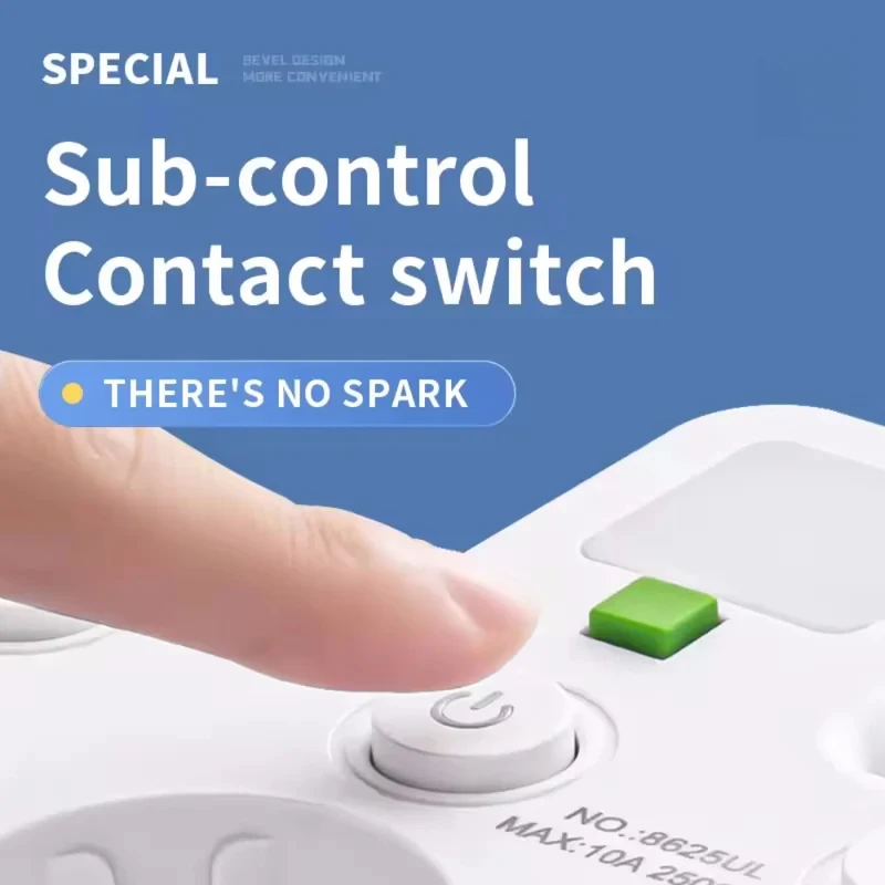 Household Multiprise EU Plug Power Strip Wall Socket Universal Network Filter USB Charger Separate Switch Light