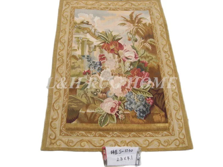 

Free shipping 100% Silk Aubusson Tapestry carpet 100% handmade Tapestry Museum Collection Item