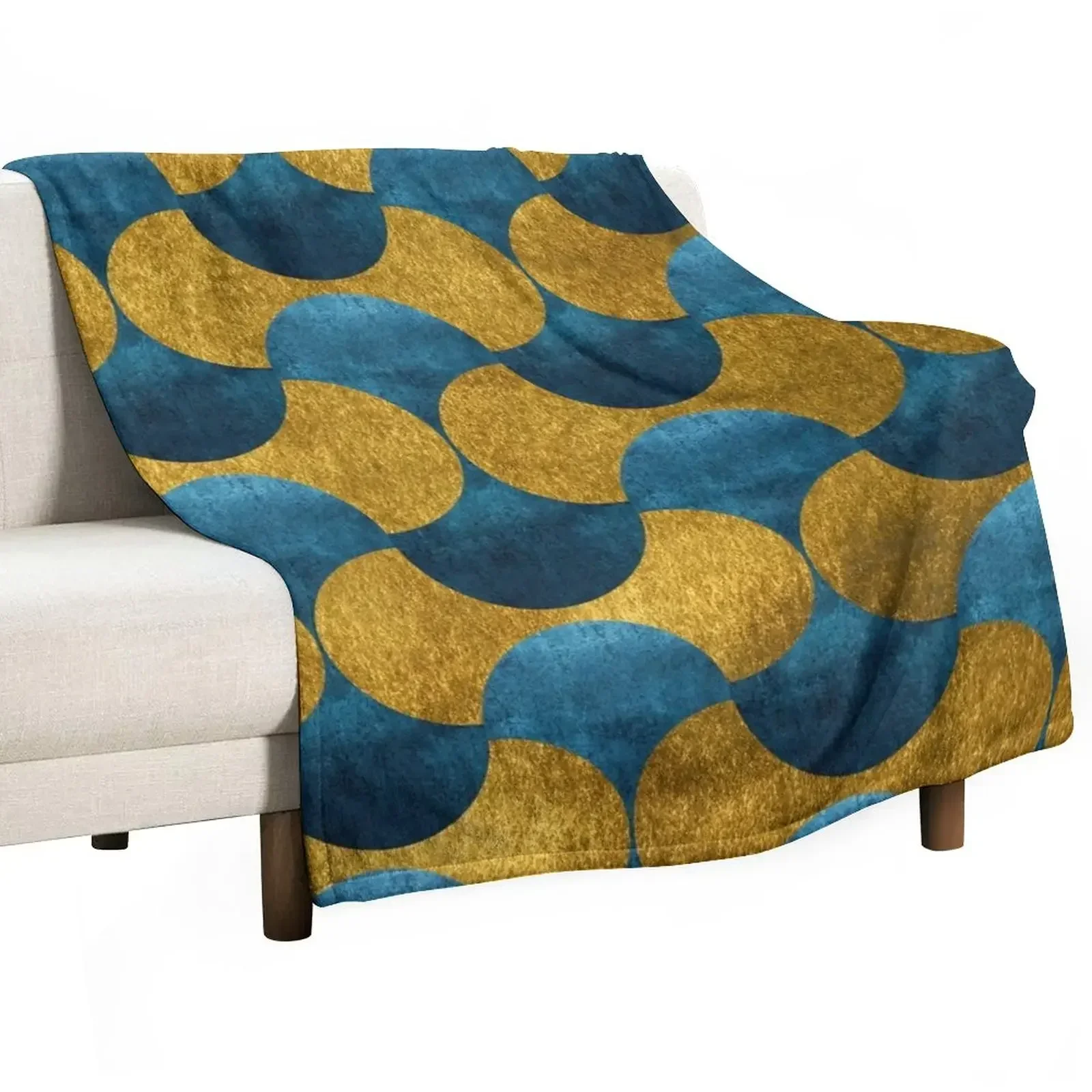 Dubai Nights Gold and Teal Pattern Throw Blanket For Baby Thermals For Travel Blankets