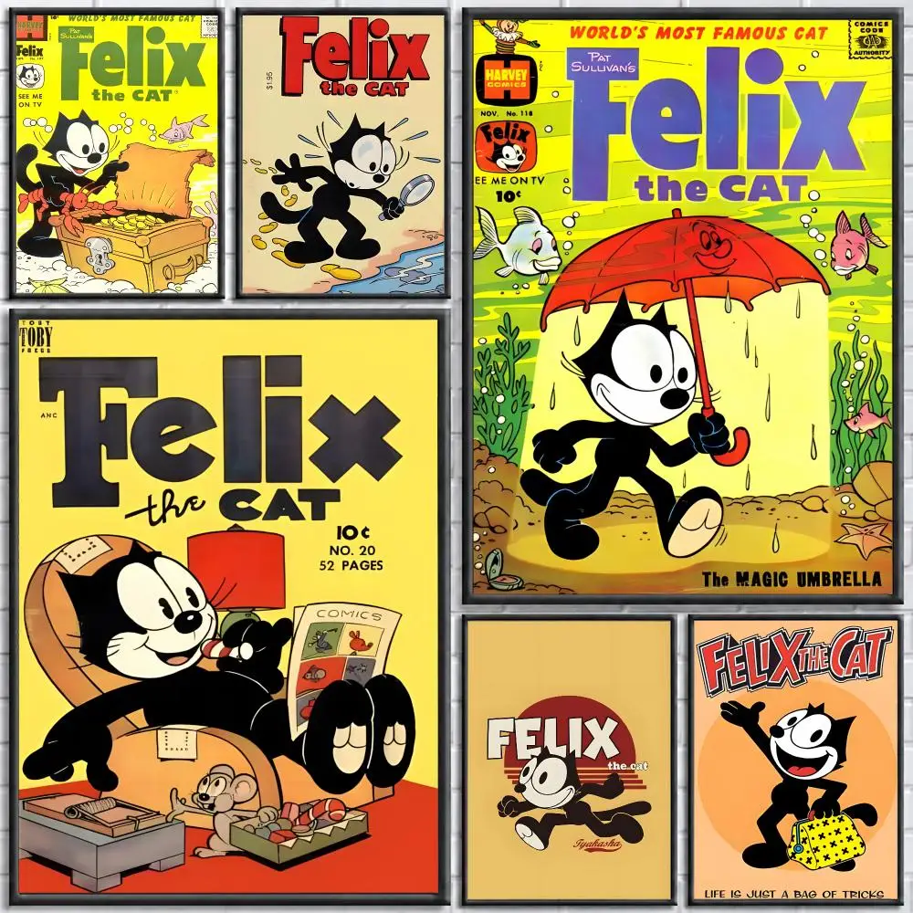 Animation Felix the Cat Poster Print Wall Art Pictures Canvas Painting Living Room Bedroom Home Decor