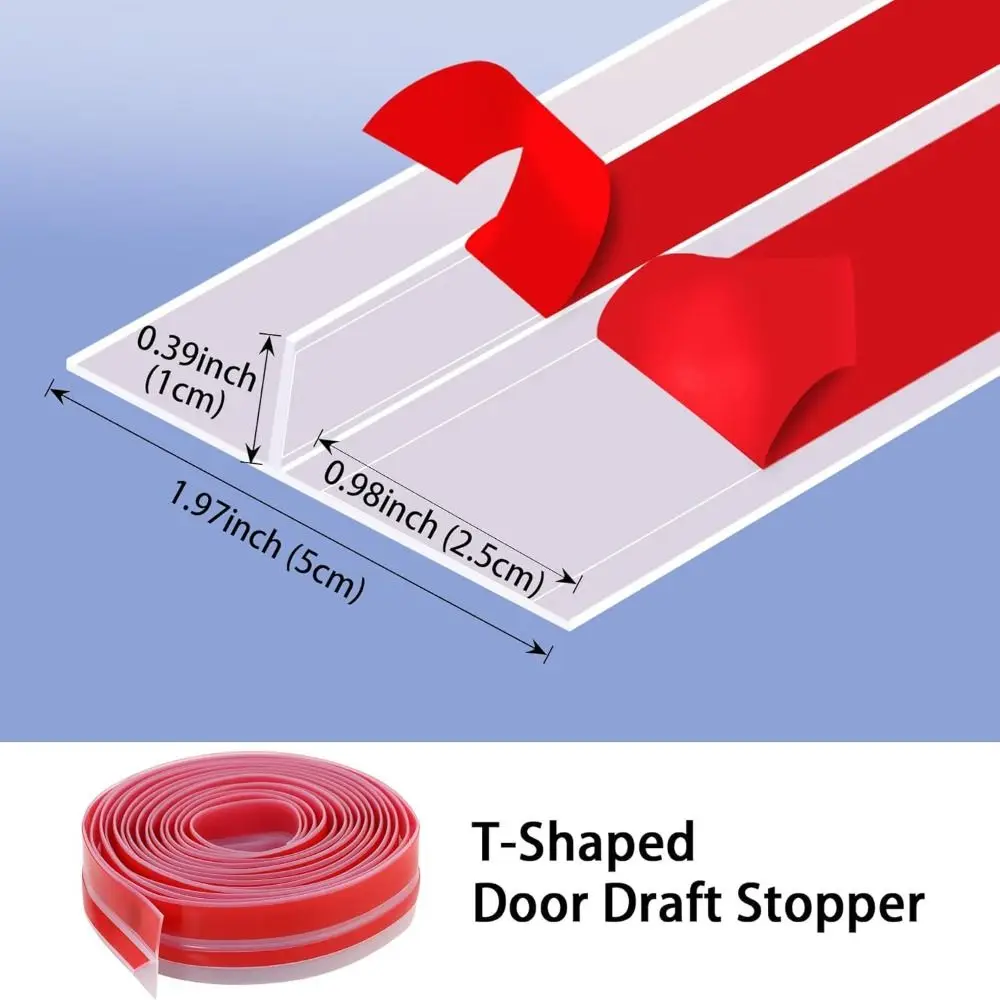 سيليكون T-شكل مسودة الباب سدادة 6 متر يندبروف شريط عازل لفجوات النوافذ ذاتية اللصق الطقس تجريد الجانب من إطار الباب