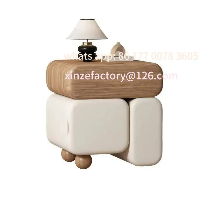 

Customizable Bedroom Storage Design Drawers Table Nightstands Cream Simple Style Luxury Noche Aesthetic Bedside Furniture
