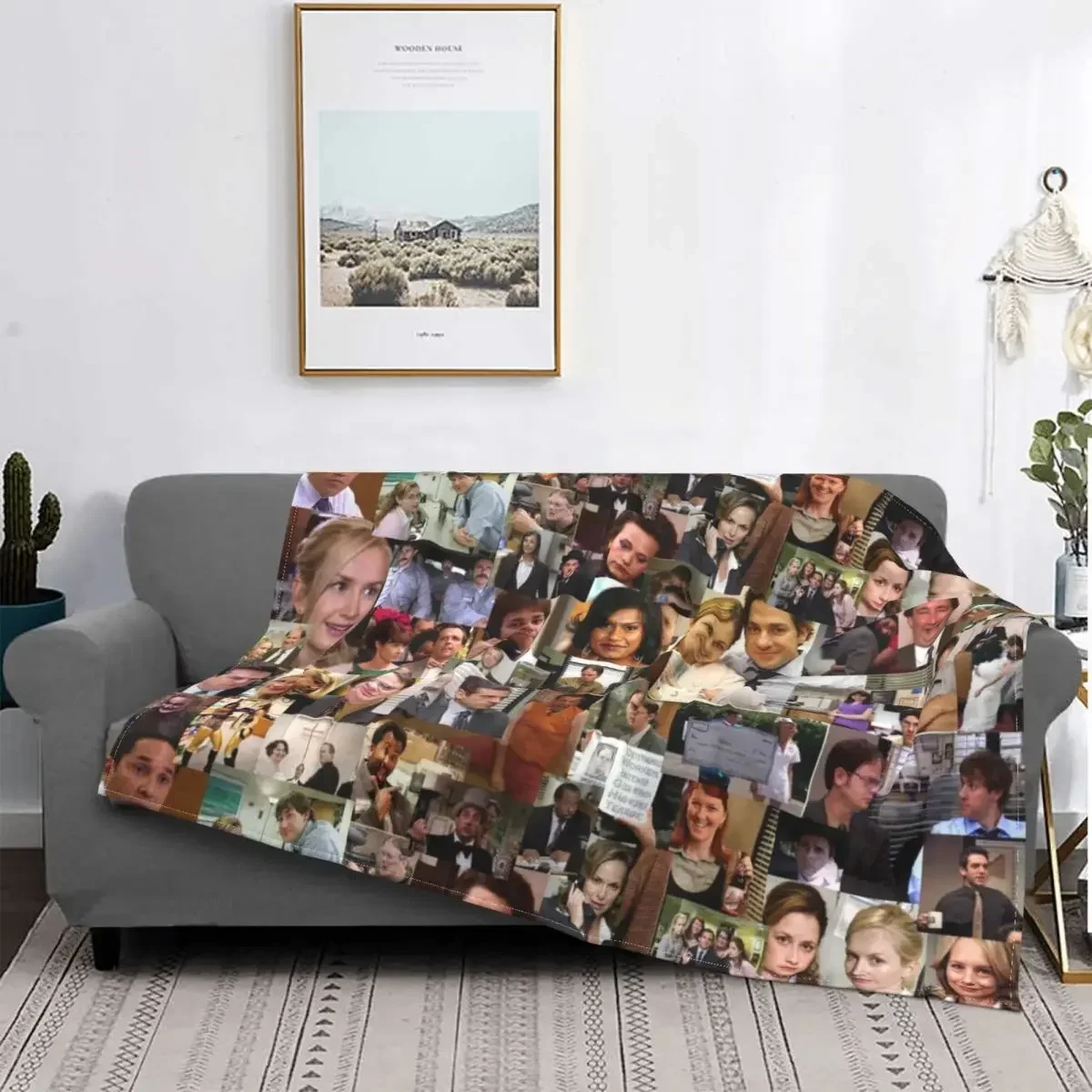 

The Office Collage Blanket Michael Scott Dwight Schrute Fuzzy Throw Blankets Bedroom Sofa Decoration Lightweight Bedspread