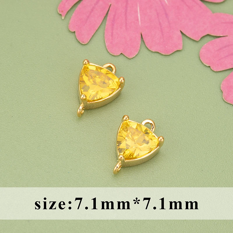 assoonas MF57, Schmuckzubehör, 18k vergoldet, Kupfer, nickelfrei, Zirkon, handgefertigt, Anhänger, DIY-Anhänger, Schmuckherstellung, 6 Stück/Lot – Detail 14