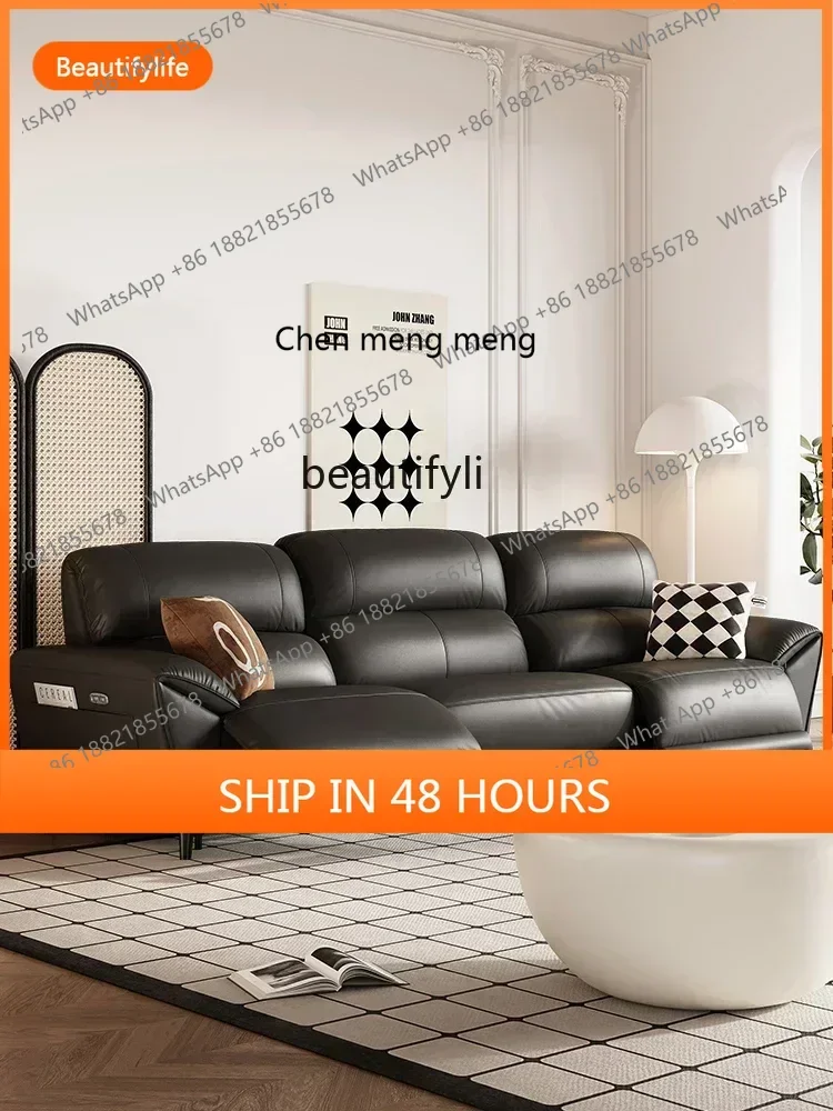 

cn8350 LHY A First Class Cabin Straight Row Functional Sofa Living Room Modern Light Luxury Simple Home Italian Leather Electri