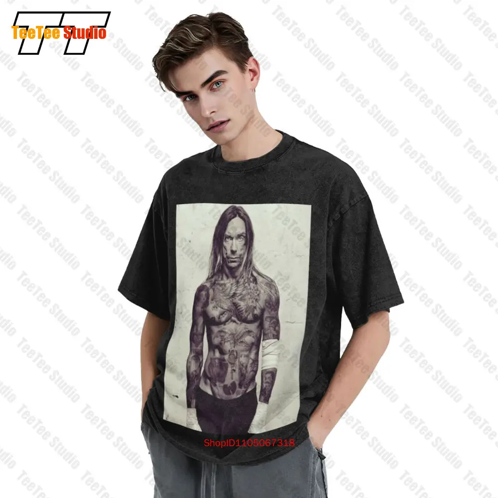 تي شيرت E1Syndicate Iggy Pop The Stooges Clash Tattoo Vintage NY1D