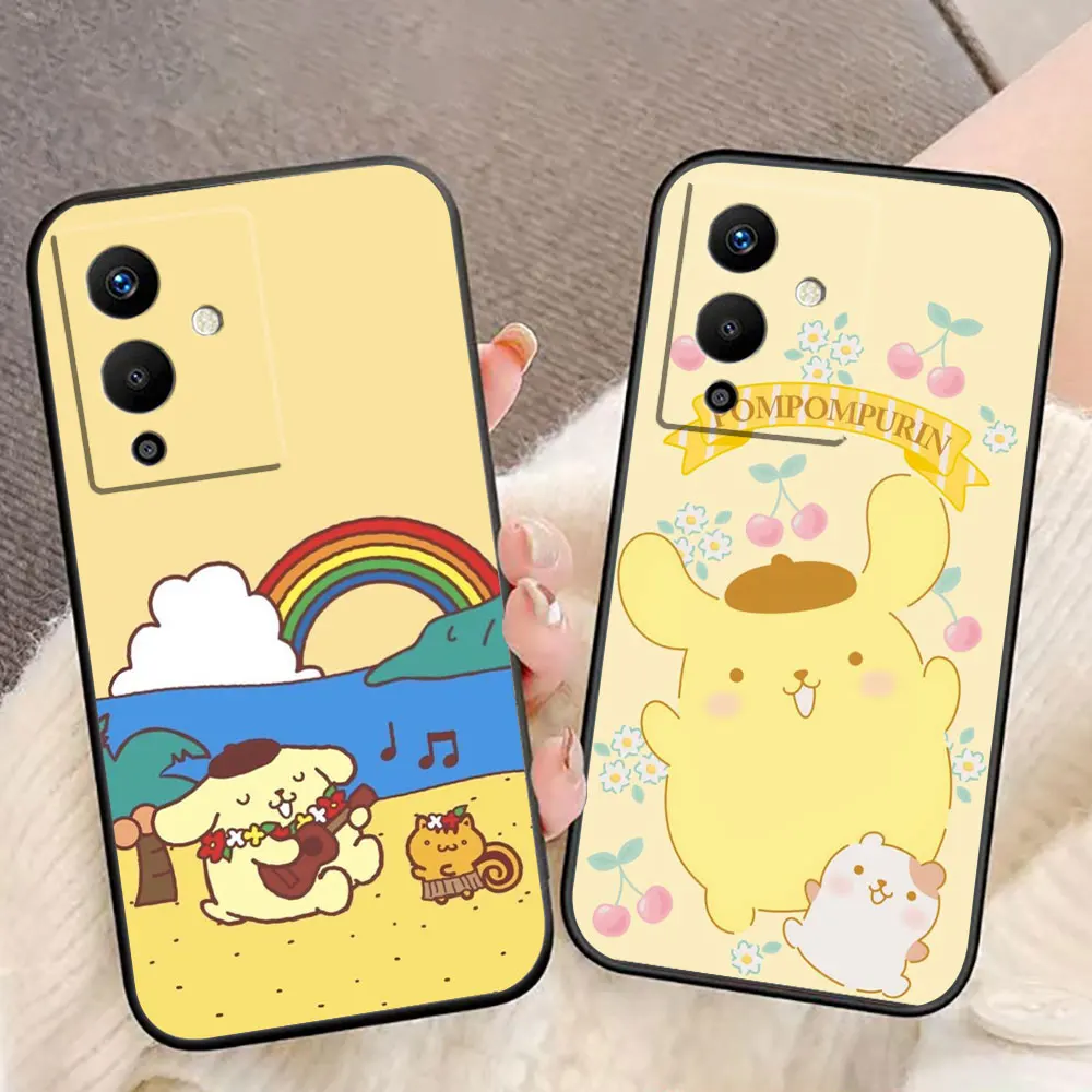 Cartoon PomPom Purin Cute Dog Phone Case For Infinix TECNO POP SPARK GO SMART 5 6 7 8 9 CAMON 15 16 17 20 20C 30C Pro Case Funda