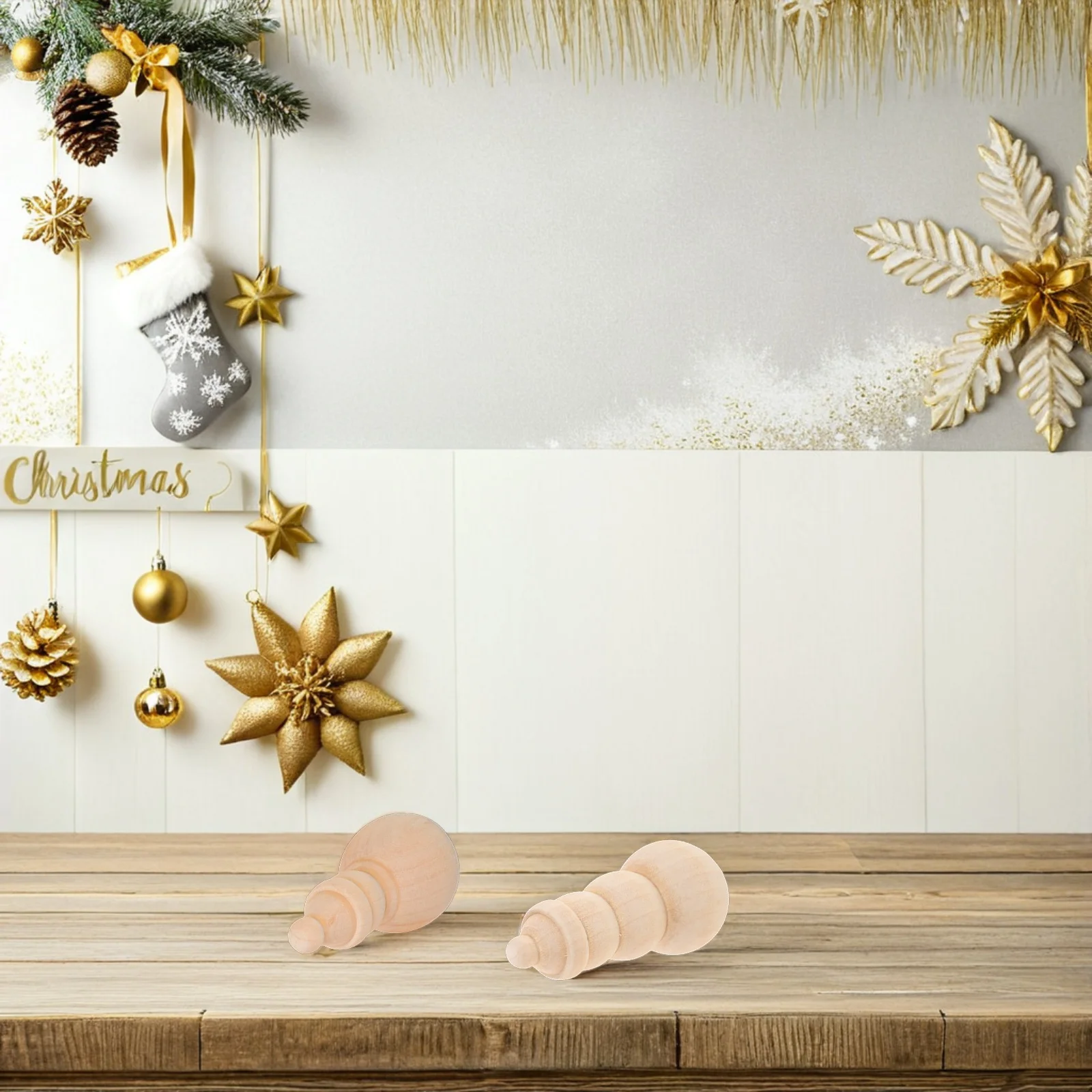 

20pcs Wooden Figures DIY Painting Craft Unfinished Ornaments Christmas Decorations Kids Educational Art Activity Set Wood
