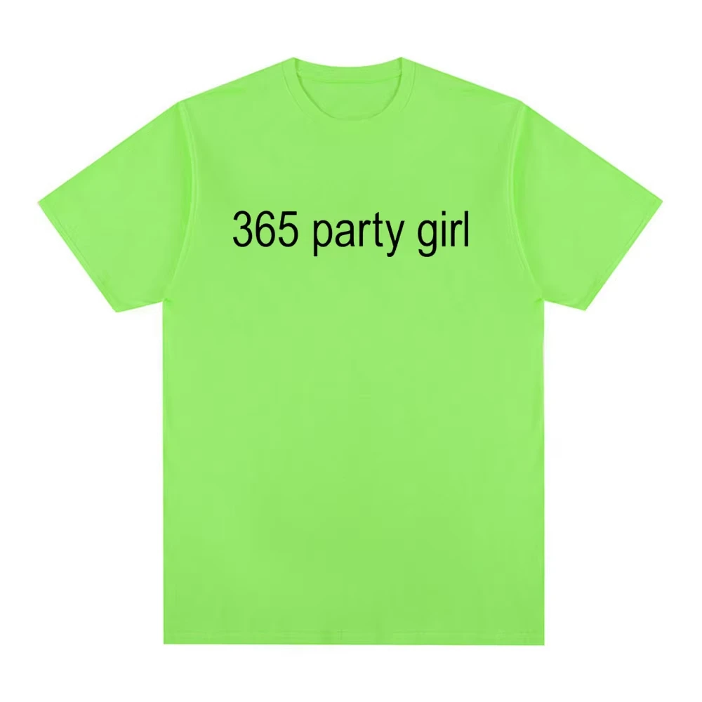 Camiseta 365 Party Girl Charli XCX Brat 360 Album, Moda Masculina e Feminina, Camiseta Harajuku 100% Algodão, Casual e Confortável, Camisetas Oversized