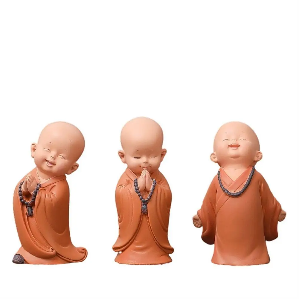 Religion Buddha Car Decoration Resin Desk Miniatures Small Monk Status Little Monk Figurine Monk Ornament Buddha Monk Statue