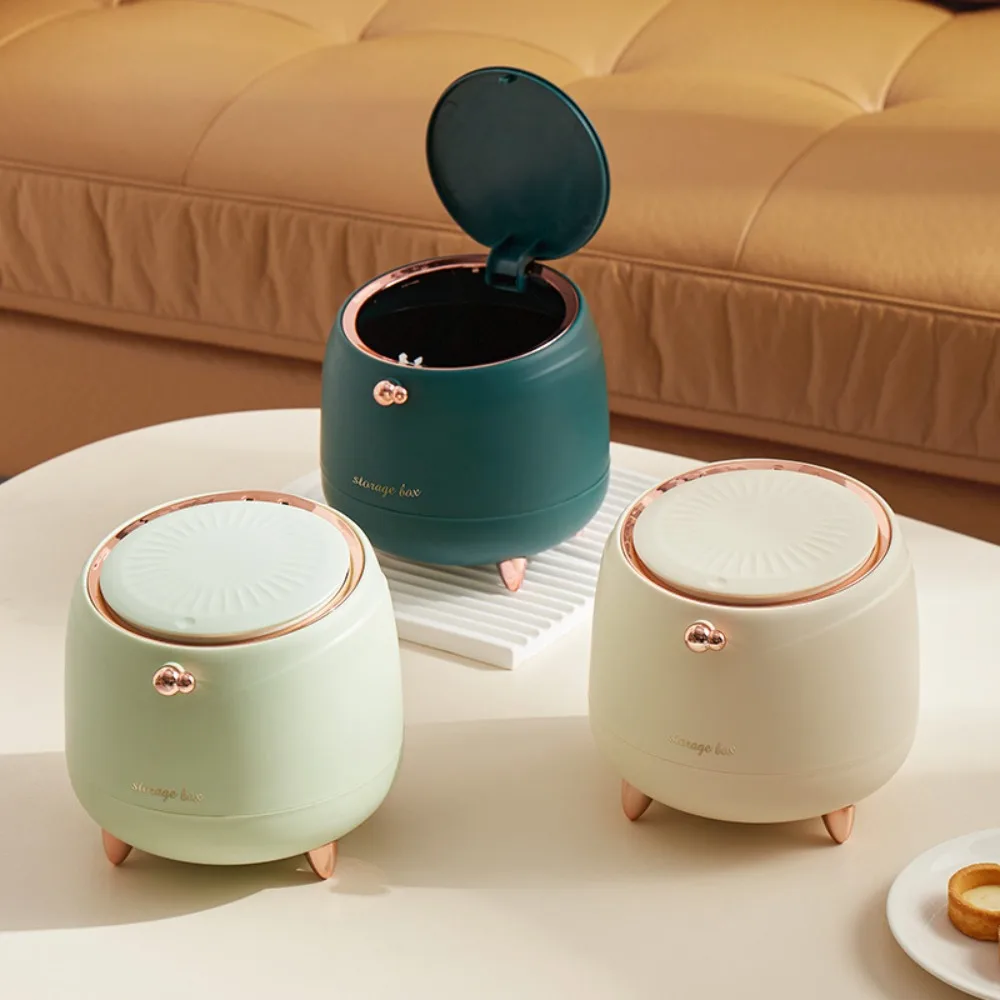 

Desktop Trash Can, Press-Down Style, Living Room Light Luxury, Multi-Purpose Bucket, Car, Home, Office, Dining Table Storage Bin