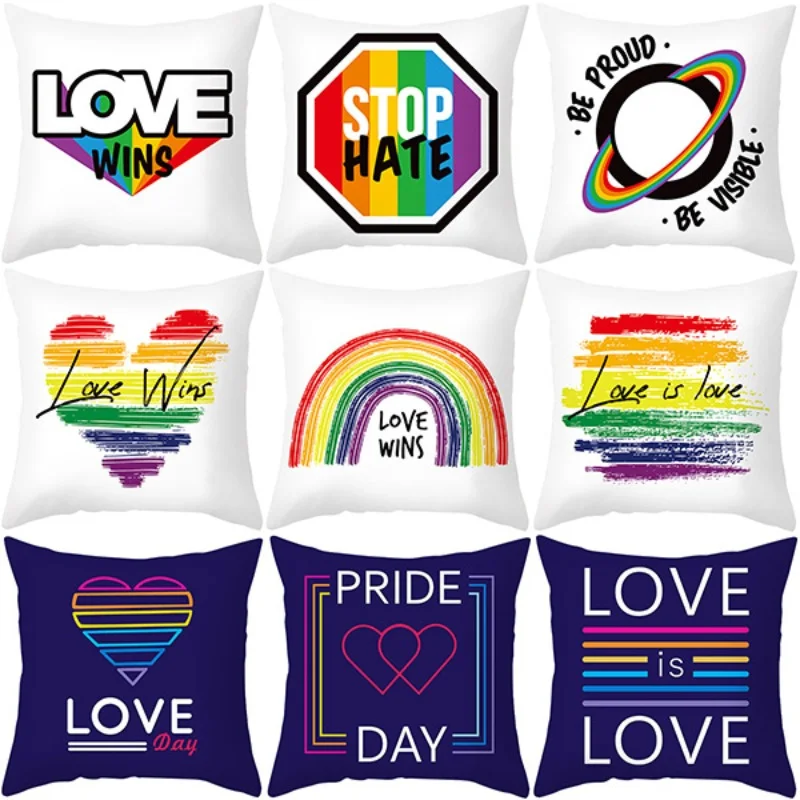 

Love Win Pride Pillows Case Lgbt Rainbow Love Decorative Pillowcases for Pillows Decorative Cushions for Bed Sofa Pillow Cover