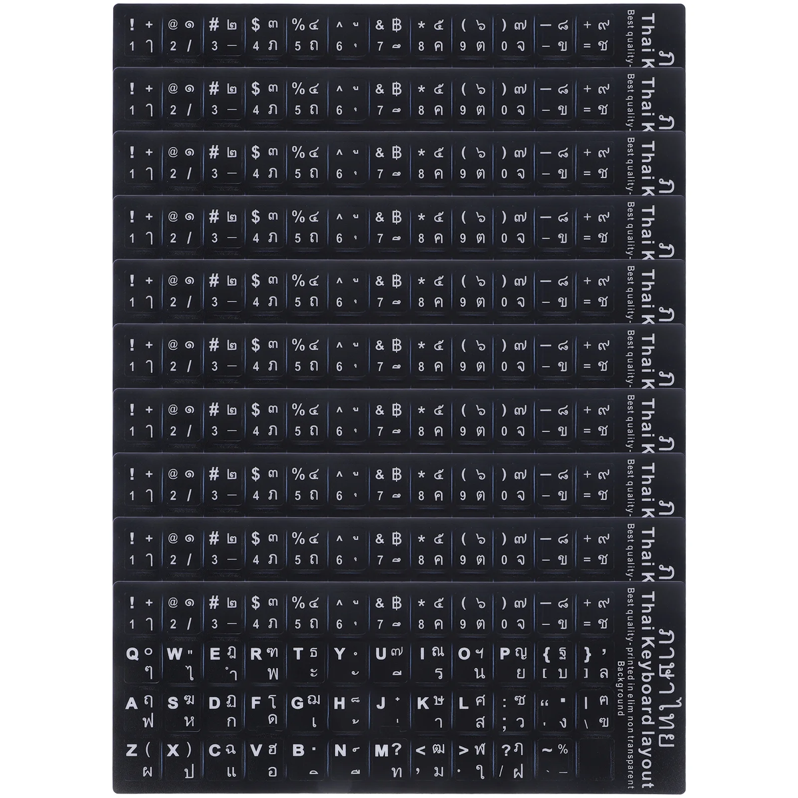 

10pcs Thai Keyboard Stickers Universal Foreign Language Layout For Laptop Notebook Keys Cover Replacement Multi-Language