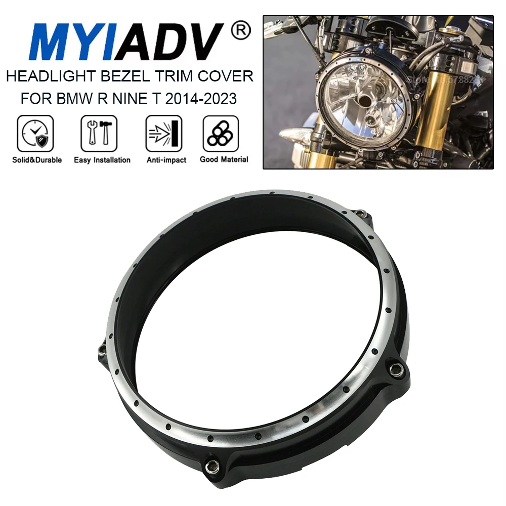 

Motorcycle Headlight Bezel Trim Ring Cover Headlamp Protetctor For BMW RNINET 2014-2023 R9T Scrambler Pure 2017-2023 R nine T /5