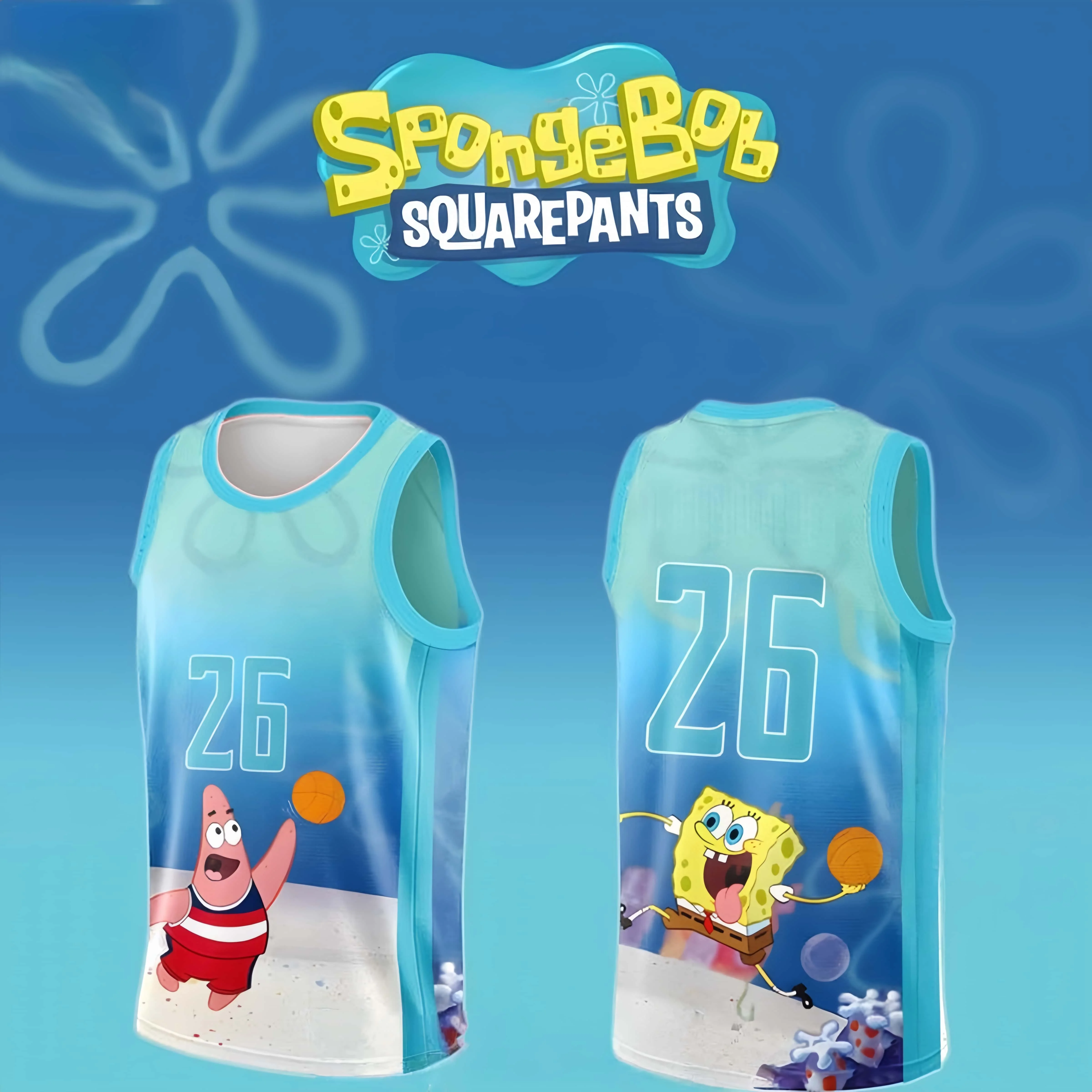 

Креативная баскетбольная спортивная майка с изображением Спанч Боба для мужчин и женщин, новая летняя повседневная майка для взрослых и детей