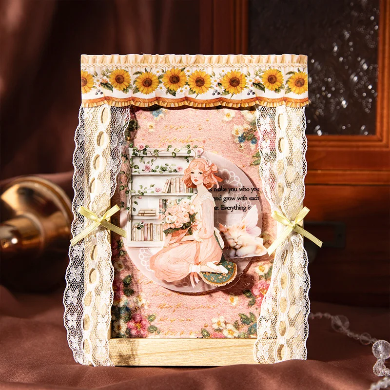 1roll/2roll Vintage Curtain Die-Cut Tape Forest Island Curtain Series Scene Decoration Journal Supplies stationery
