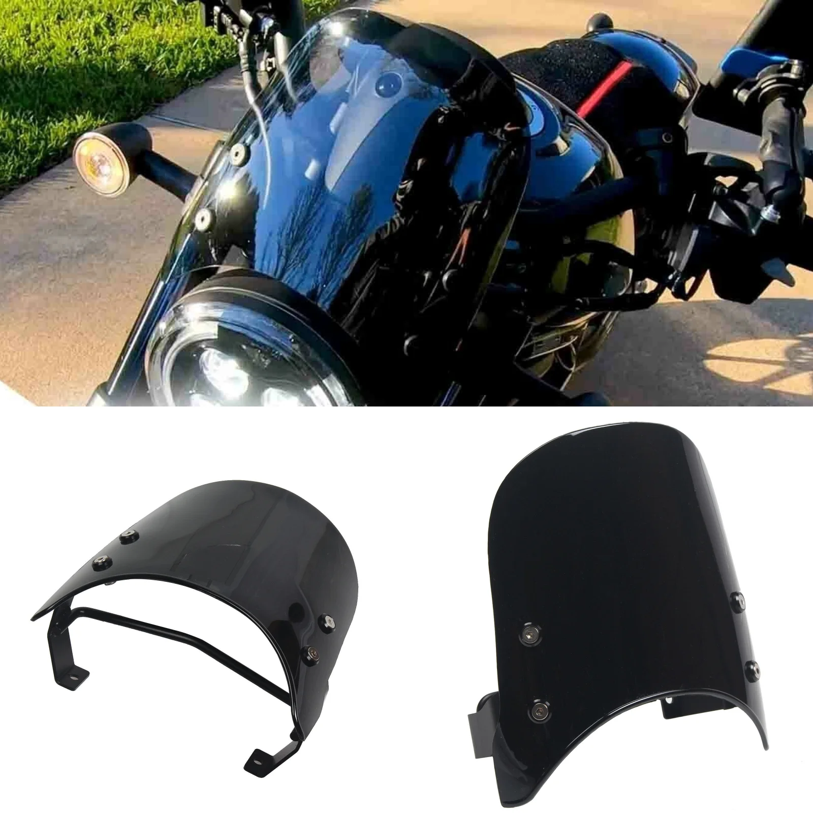 Black Front Windshield Windscreen Protector fit for HONDA REBEL 1100 DCT CMX 1100 2021-2022