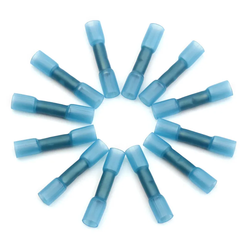 Dropshipping 10/20/25/50/100pcs Heat Shrink Connectors Insulated Waterproof Crimp Terminals Seal Butt Electrical Wire 22-18 AWG