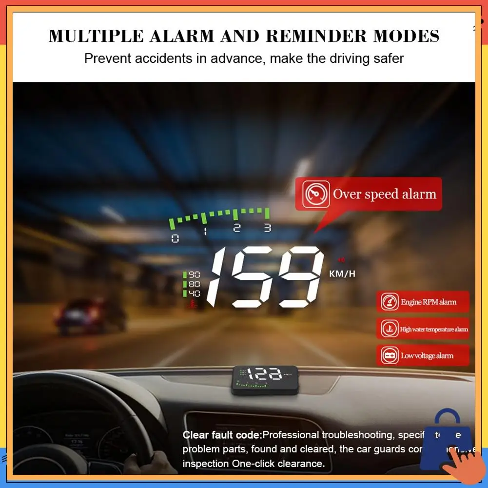 

Upgraded A900 Car HUD OBD RPM Meter Head-Up Display Car Accessories Multi-Display Car Digital Speed Engine RPM Water Temperature