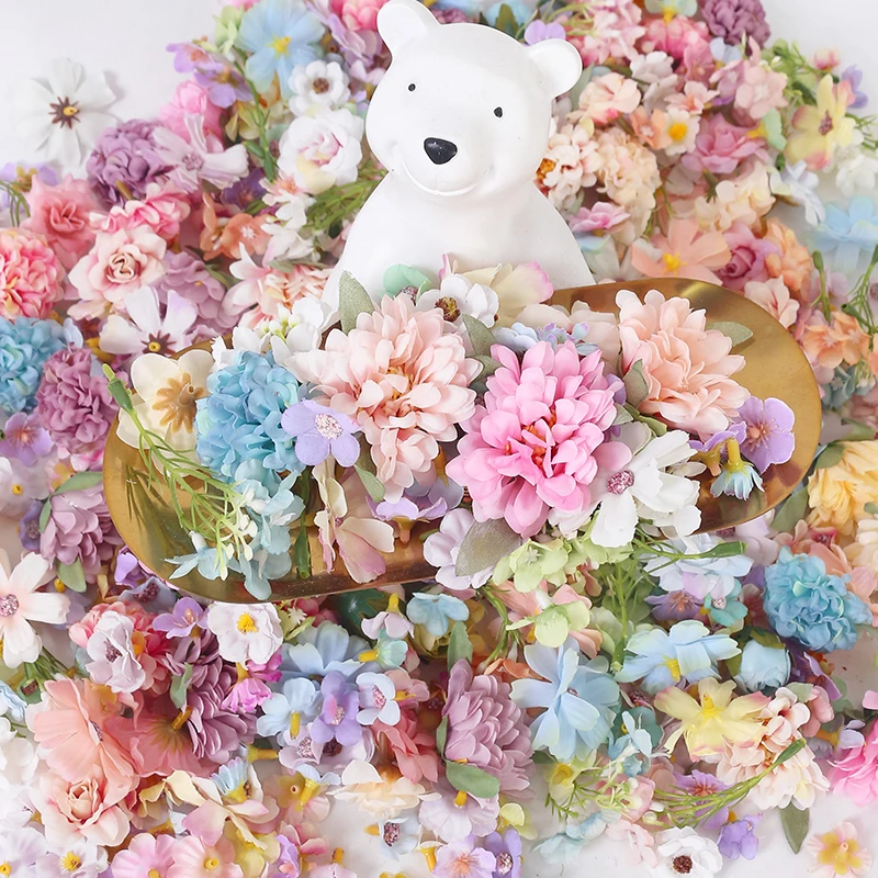 20/50 Stück Künstliche Blumen aus Seide, Kunstblumenköpfe für Heimdekoration, Hochzeit, Brautdekoration, DIY-Bastelarbeiten, Party-Girlanden-Zubehör – Detail 6