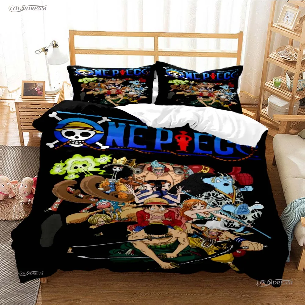 One Piece Cartoon Anime All Season Duvet Cover Comforter Bedding Sets Soft Quilt Cover and Pillowcases Single/Double/Queen/King