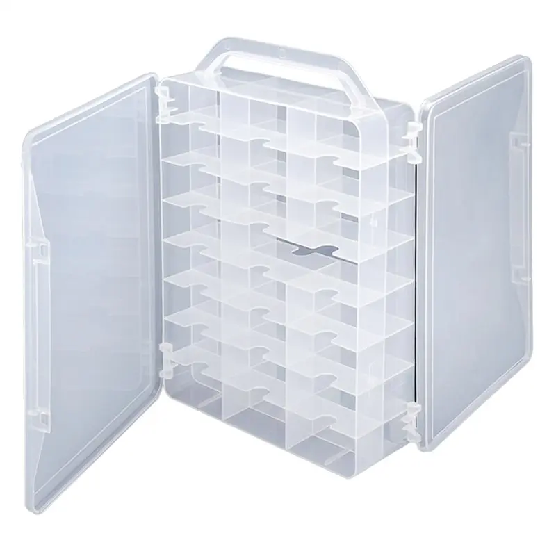 

AB66-Double Sided Sewing Organizer 46 Grids, Sewing Spool Thread Storage Box, For Embroidery Floss& Jewelry