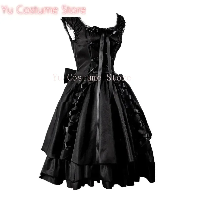 

Yu StoreMedieval Europe and The United States New Halloween Dress Gothic Lace Lace Maid Stage Performance Dress Goth Lolita