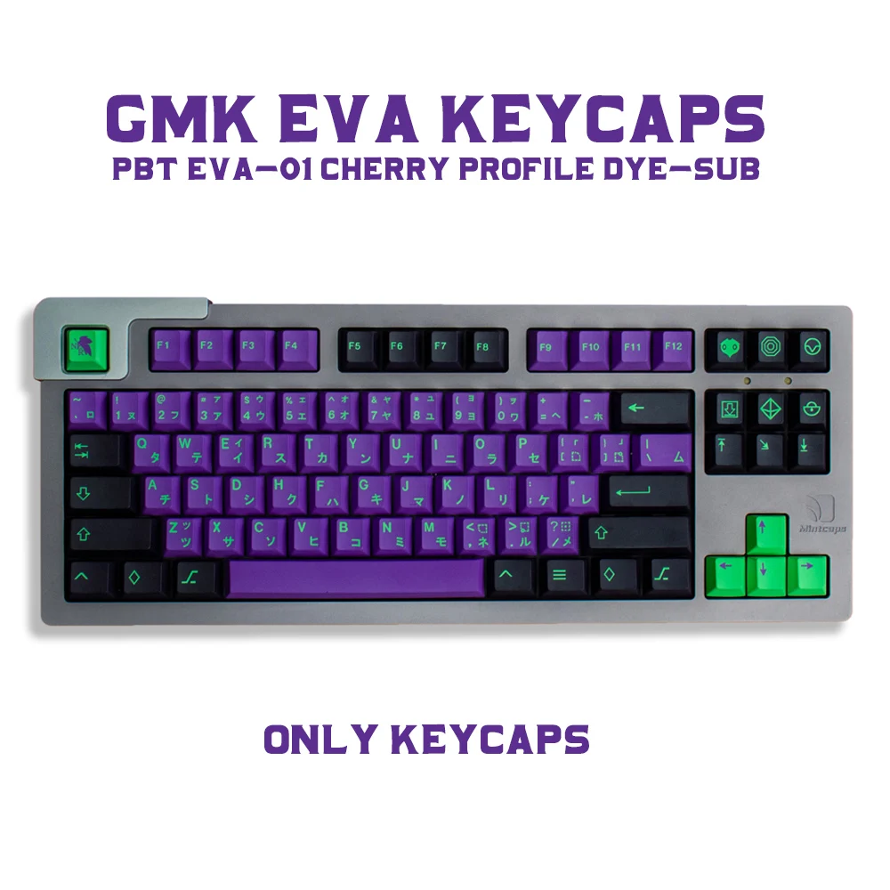 

GMK EVA-01 130 Keys Cherry Profile PBT Keycap DYE_SUB Japanese English Keycaps For Mechanical Keyboard 61/64/68/75/84/87/96/980