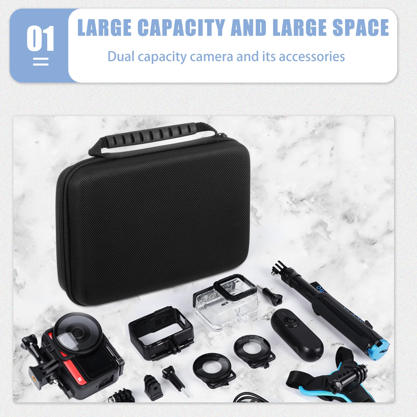 

Panoramic Camera Storage Bag Accessories Video Holder Case Shell Oxford Hard Carrying Protection Travel