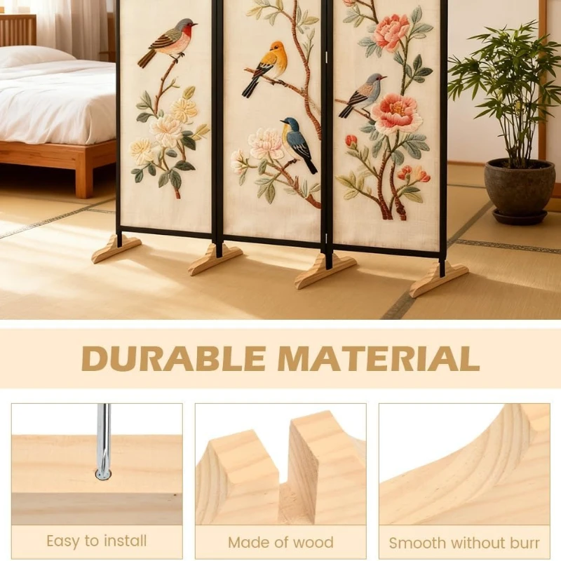 4pcs Wooden Room Divider Stand - đánh giá và giá Shoji Screen Divider