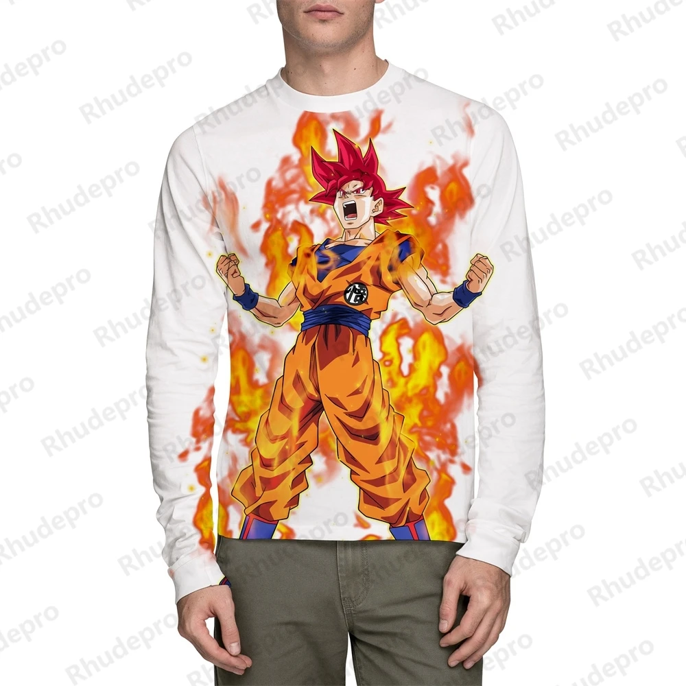 

Dragon Ball Boy Girl T-Shirt 2024 Gift Goku Harajuku Style Long sleeve Cosplay Streetwear New Shirts Anime Y2k Clothes Oversized