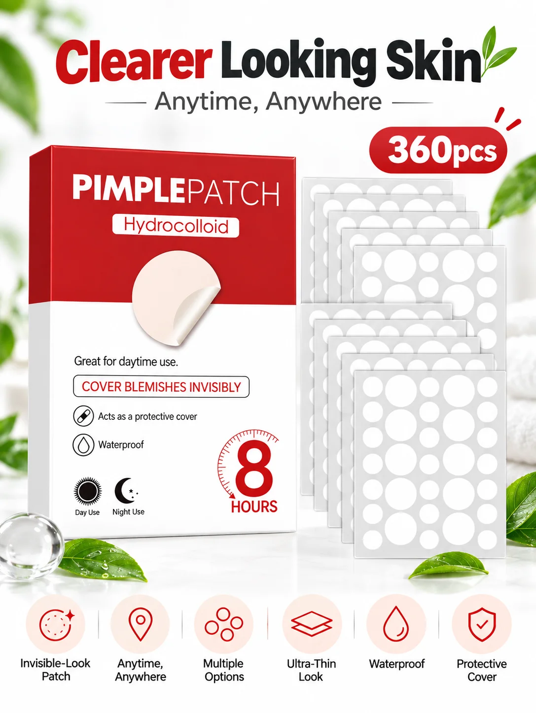 Hydrocolloid Blemish Patches Invisible Acne Spot Cover Pimple Patch for Face Skin Care Mixed Sizes