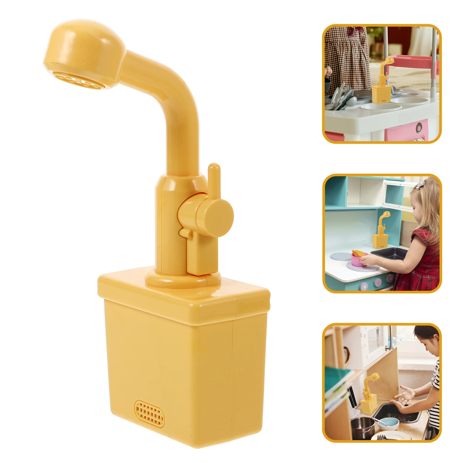 Children's Dishwasher Toys Plastic Simulation Faucet Kitchen Sink Kids Vegetable Imitation Water Pretend Replacement