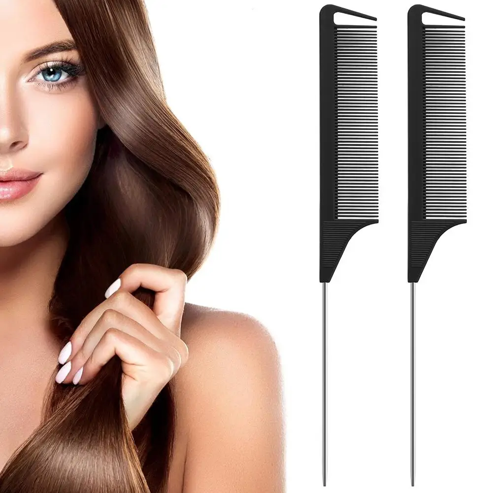 

stainless steel pointed tail hair professional hair comb hair brush salon hair styling tool hair comb Special for real hair wigs