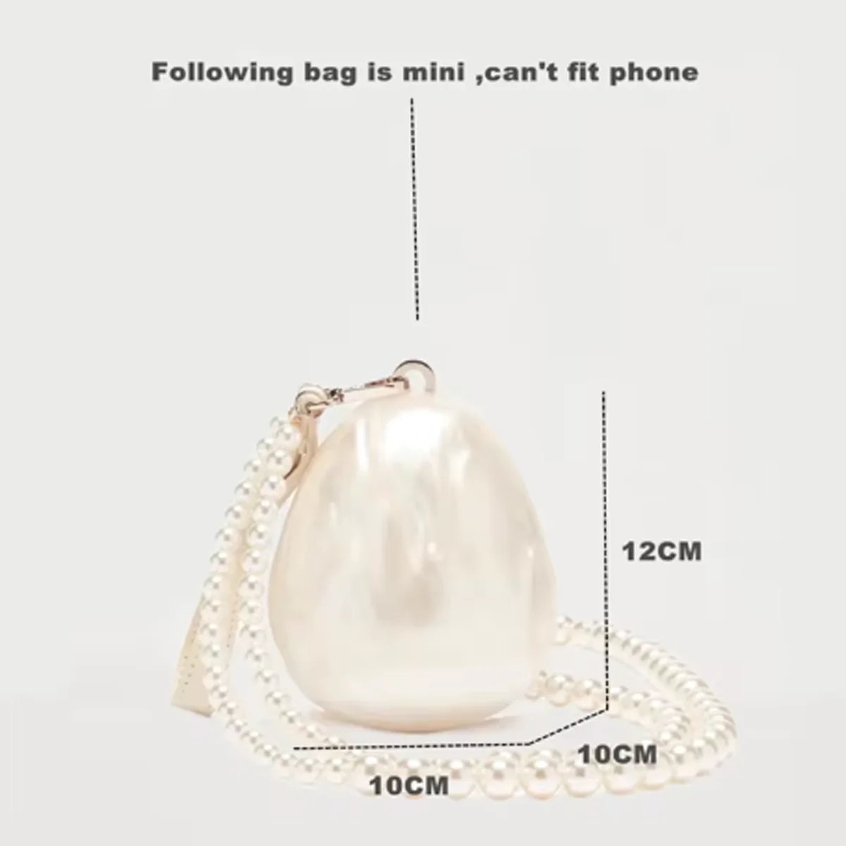 Women's Acrylic Premium Mini Egg Bag Luxury Fashion Pearl Dinner Clutch Bag Cute Phone Mouth Red Envelope for Wedding Party