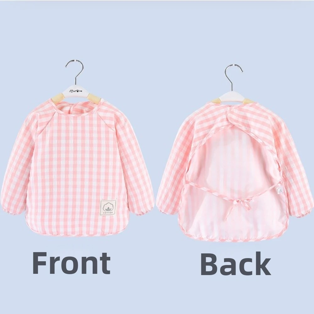

Durable Waterproof Eating Bib Long Sleeve Sleeveless Design Waterproof Bib Apron Clay Painting Handmade Craft Apron For Girls