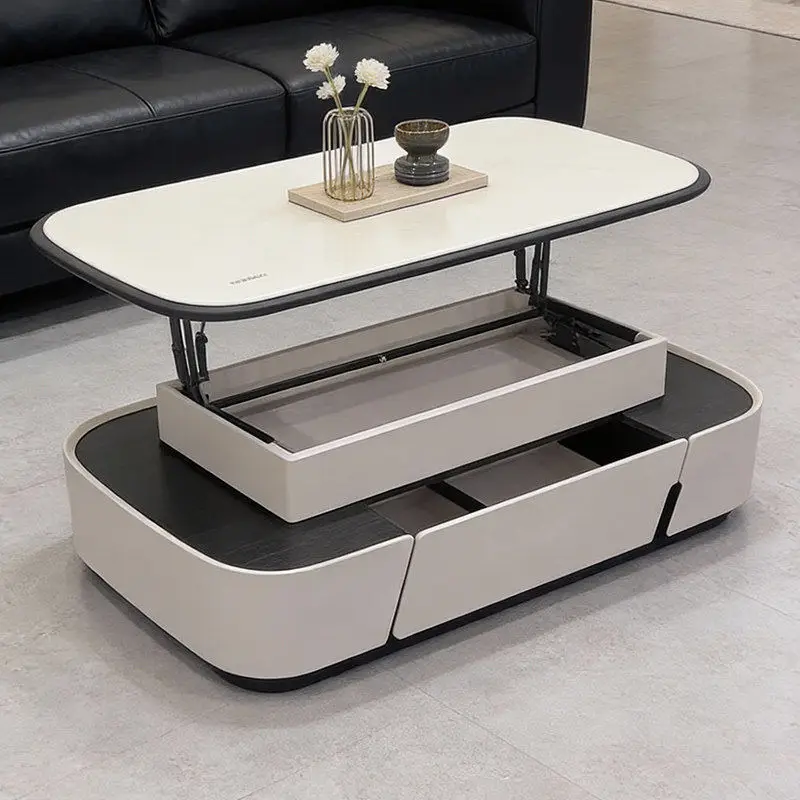Drawers Moving Coffee Table Luxury Modern Storage Organizer Living Room Moving Side Table Writing Couchtisch Trendy Furniture