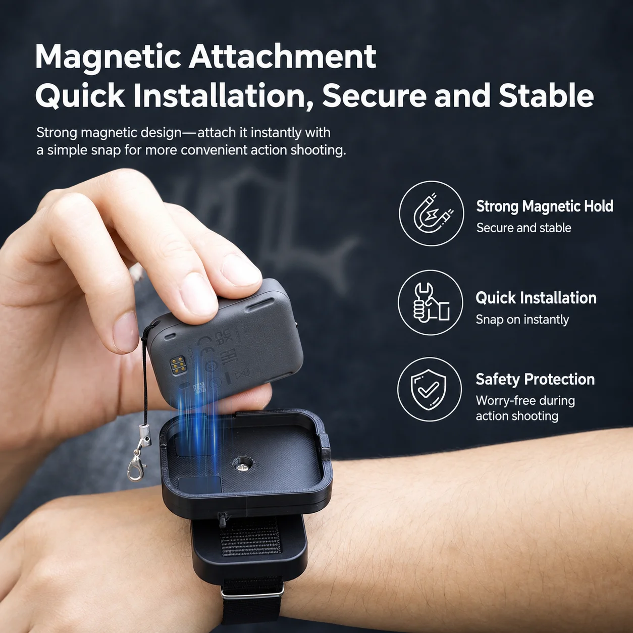 Handgelenkhalterung für DJI FrameTap Viewfinder Pocket 4 Pro Mobile 8P Magnetischer Schnellverschluss Verstellbarer Riemen Zubehör – Detail 8