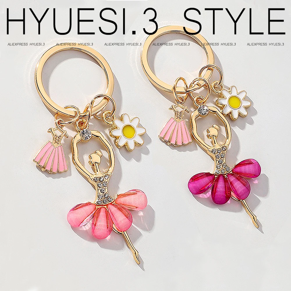 Moda Rhinestone anioł tańcząca dziewczyna brelok cyrkon inkrustowane baleriny Charms z uchwytem na klucze do plecaka torba akcesoria do torebki — zdjęcie 3