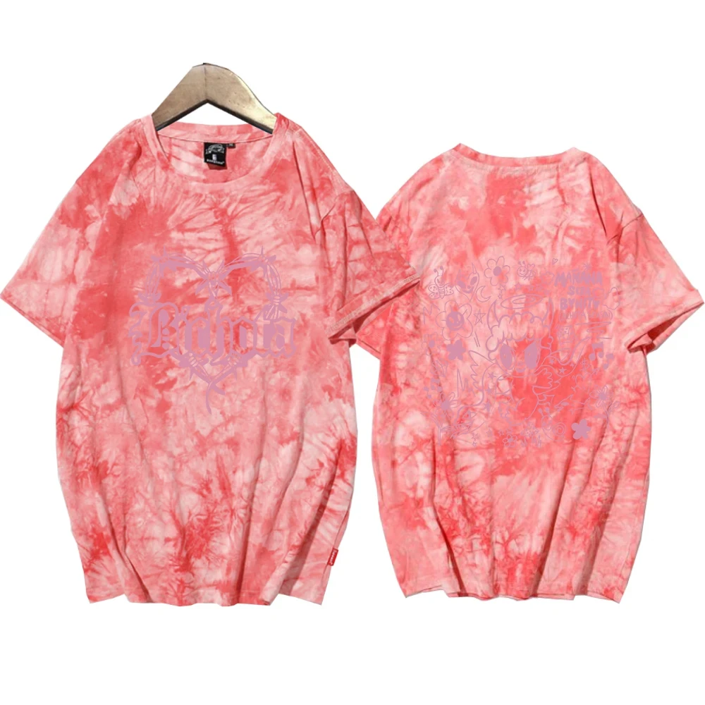 2024 Summer Hot selling Karol G Bichota Double Sided Print T Shirt Hip Hop Tie Dye O-Neck Short Sleeve Oversized Unisex Tops