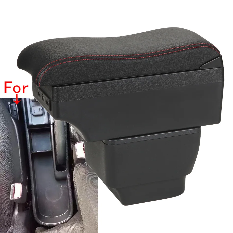 For MAZDA 2 Armrest box For Mazda 2 Demio Car Armrest Curved Surface leather Car Storage Box Simple installation Interior detail