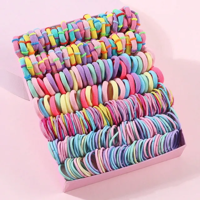 250/300 sztuk dziewczyny kolorowe opaski do włosów zestaw nylonowa elastyczna gumka dzieci kucyk Holder Scrunchies dziecięce akcesoria do włosów