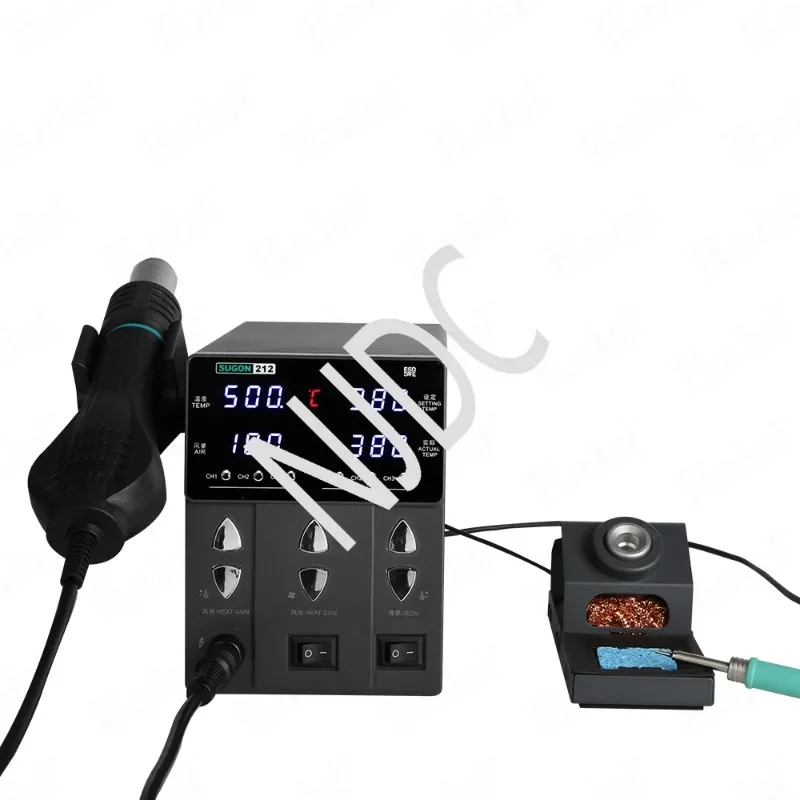 New Design Digital Lead Free SUGON 212 Rework Station with Electric Soldering Irons & Hot Air Gun