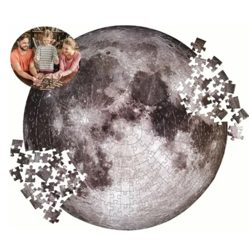 Puzzle da 1000 pezzi a forma rotonda che migliorano la coordinazione con motivo lunare per adulti